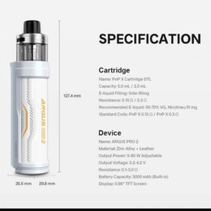 VOOPOO Argus Pro 2 80W Pod Vape Kit | PnP-X Platform - Image 3