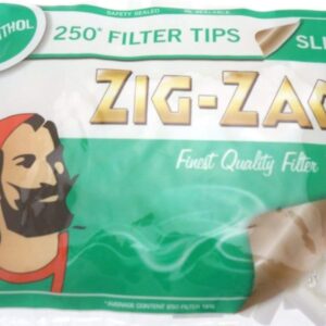 Zig Zag Slim Menthol Filter Tips Green 250PK - Image 1